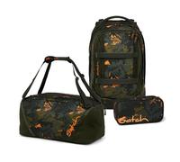 Satch Pack Schulrucksack Set 3tlg. inkl. Schlamperbox und Sporttasche (Jurassic Jungle)
