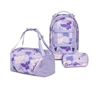 satch Pack Schulrucksack Set 3tlg. inkl. Schlamperbox und Sporttasche (Lilac Blossom)