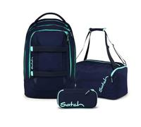 Satch Pack Schulrucksack Set 3tlg. inkl. Schlamperbox und Sporttasche (Ocean Mint)