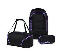 satch Pack Schulrucksack Set 3tlg. inkl. Schlamperbox und Sporttasche (Purple Phantom)