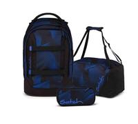 Satch Pack Schulrucksack Set 3tlg. inkl. Schlamperbox und Sporttasche (Seismic Blue)
