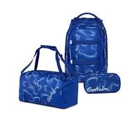 satch Pack Schulrucksack Set 3tlg. inkl. Schlamperbox und Sporttasche (Vibrant Blue)