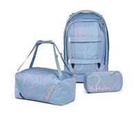 Satch Pack Schulrucksack Set 3tlg. inkl. Schlamperbox und Sporttasche (Vivid Blue)