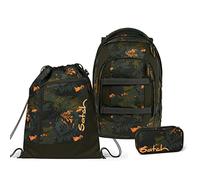 satch Pack Schulrucksack Set 3tlg. mit Schlamperbox und Sportbeutel (Jurassic Jungle), Einheitsgröße