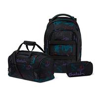 satch Pack Schulrucksack Set 3tlg. mit Sporttasche und Schlamperbox (Night Vision), 45 x 30 x 22 cm