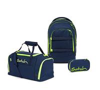 satch Pack Schulrucksack Set 3tlg. mit Sporttasche und Schlamperbox (Toxic Yellow)