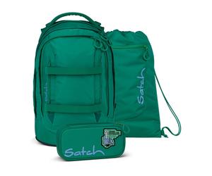 Satch pack Schulrucksack Set Fearless Green