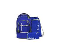 Satch Pack Set Set 3 teilig ab 5. Klasse ergonomisch 30L Stauraum mit Schlamperbox Sportbeutel Blue Climber - Blau