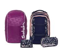 Satch Pack Streetwalk Edition Schulrucksack Set 4tlg. inkl. Schlamperbox, Geldbörse und Regenhülle (Bloomy Breeze)