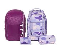 Satch Pack Streetwalk Edition Schulrucksack Set 4tlg. inkl. Schlamperbox, Geldbörse und Regenhülle (Lilac Blossom)