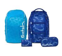Satch Pack Streetwalk Edition Schulrucksack Set 4tlg. inkl. Schlamperbox, Geldbörse und Regenhülle (Vibrant Blue)