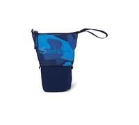 satch Pencil Slider extra groß inkl. Trennfach Reißverschlussfach Stiftehalter Geodreieck Sichtfenster für Stundenplan Troublemaker - Blau