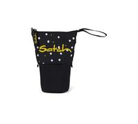 satch Pencil Slider extra groß inkl. Trennfach Reißverschlussfach Stiftehalter Geodreieck Sichtfenster für Stundenplan Lazy Daisy - Schwarz