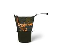 satch Pencil Slider extra groß inkl. Trennfach Reißverschlussfach Stiftehalter Geodreieck Sichtfenster für Stundenplan Jurassic Jungle - Grün