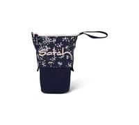 Satch Pencil Slider extra groß inkl. Trennfach Reißverschlussfach Stiftehalter Geodreieck Sichtfenster für Stundenplan Bloomy Breeze - Dunkelblau