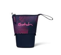 satch Pencil Slider extra groß inkl. Trennfach Reißverschlussfach Stiftehalter Geodreieck Sichtfenster für Stundenplan Seismic Pink - Dunkelblau