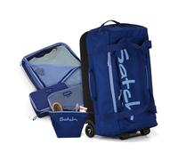 Satch Quest Reisetasche Set komfortabel, robust, mit Tragegriffen und Rollen Jet Blue - Blau