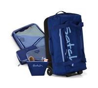 Satch Quest Reisetasche Set komfortabel, robust, mit Tragegriffen und Rollen Jet Blue - Blau