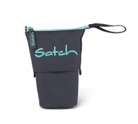 satch Pencil Slider extra groß inkl. Trennfach Reißverschlussfach Stiftehalter Geodreieck Sichtfenster für Stundenplan Mint Phantom - Grau