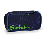 satch - satch Schlampermäppchen 22 x 6 x 10 cm (B x H x T) Reißverschluss inkl. Geometriedreieck dunkelblau/grün Blue Tech dunkelblau/grün