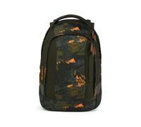 satch - Satch Schulrucksack sleek 27 x 45 x 15 cm (B x H x T) PET, 100 % recycelt grün/orange Jurassic Jungle grün/orange
