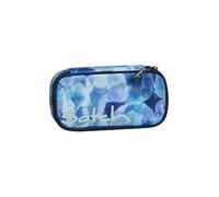 Satch Schlamperbox extra groß inkl. Trennfach Reißverschlussfach Stiftehalter Geodreieck Sichtfenster für Stundenplan Blurry Sky - Dunkelblau