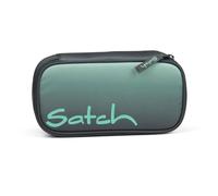 Satch Schlamperbox extra groß inkl. Trennfach Reißverschlussfach Stiftehalter Geodreieck Sichtfenster für Stundenplan Gradient Mint - Anthrazit