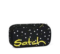 Satch Schlamperbox Lazy Daisy - Schwarz | Extra groß mit Trennfach, Reißverschlussfach, Stiftehaltern, Geodreieckfach und Sichtfenster für den Stundenplan
