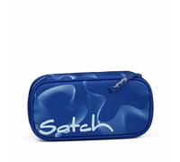 Satch Schlamperbox extra groß inkl. Trennfach Reißverschlussfach Stiftehalter Geodreieck Sichtfenster für Stundenplan Vibrant Blue - Blau