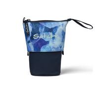 Satch Pencil Slider extra groß inkl. Trennfach Reißverschlussfach Stiftehalter Geodreieck Sichtfenster für Stundenplan Blurry Sky - Dunkelblau