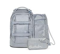 satch pack Set 3 teilig ab 5. Klasse ergonomisch 30L Stauraum mit Schlamperbox Sportbeutel Washed Blue - Blau