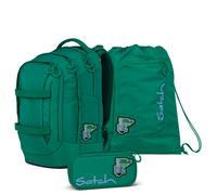 Satch pack set ab 5. Klasse ergonomisch 30L Stauraum standfest Organisationstalent Fearless Green - Grün