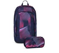 Satch Seismic Pink Schulrucksack Set 2tlg. inkl. Schlamperbox (Seismic Pink)