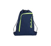 Satch Sportbeutel Toxic Yellow - Dunkelblau | Turnbeutel für Mädchen und Jungen mit Reißverschlussfach, 12 L Volumen und zur Fixierung am satch Rucksack geeignet