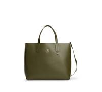 Satchel TOMMY HILFIGER "TH ICON SATCHEL", Damen, Gr. B/H/T: 39cm x 29cm x 15cm, oliv, Lederimitat, Taschen, Damen Umhängetasche, Tragetasche mit Innentasche (84173027-0) oliv