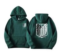 Satdflie Anime Attack on Titan Hoodies Levi Ackerman Pullover Wings of Freedom Unisex Print Lange Ärmel Sweatshirt mit Kapuze, Casual Harajuku Cozy Tops, Farbe/1, XL