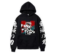 Satdflie Anime Demon Slayer bedruckter Hoodie Männer Frauen Harajuku Pullover Pullover mit Weichen Ärmeln Unisex Casual Hooded-Tops, Fans Weihnachten, Farbe/8, XXS