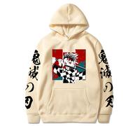 Satdflie Anime Demon Slayer bedruckter Hoodie Männer Frauen Harajuku Pullover Sweatshirt mit Deckenärmeln Unisex Casual Kapuzentops, Fans Weihnachten, Farbe/11, S