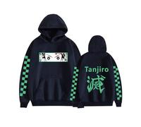 Satdflie Anime Demon Slayer bedruckter Hoodie Männer Frauen Harajuku Pullover Sweatshirt mit Deckenärmeln Unisex Casual Kapuzentops, Fans Weihnachten, Farbe/4, S