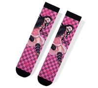 Satdflie Demon Slayer 1-Paar Socken Kimetsu no Yaiba Unisex Mid-Calf Casual Socken Anime Printed Cute Socks Weihnachtsidee Geschenk für Fans, Einheitsgröße, Rosa