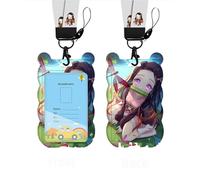 Satdflie Demon Slayer Lanyard mit Kartenhalter Set Cute Breakaway Schlüsselanhänger Lanyard für Keys & ID-Abzeichen, für Anime-Fans Geschenke, Slide Cover Design für bequeme Verwendung, Farbe/5