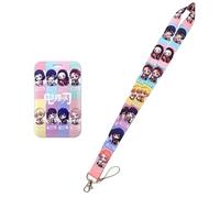 Satdflie Demon Slayer Lanyard mit Kartenhalter Set, für Schlüsselriemer Schlüsselanhänger Dekorationen Party-Zubehör, Anime Cosplay Geschenke für Fans Weihnachten, Farbe 3