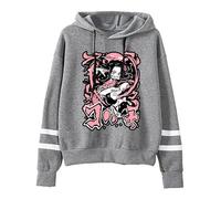 Satdflie Japanische Anime Dämon Slayer Hoodie für Teenager Unisex Cosplay Kostüm Casual Kreativ Trend Pullover Mode Langarm Cartoon Pullover, Grau, 4XL