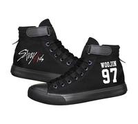 Satdflie Kpop Stray Kids Leinwand Schuhe Sneakers Bang Chan Lee wissen ChangBin Han I.N Felix HyunJin Seungmin Hiphop High-Top Klettverschluss gedruckte Erwachsene Unisex Schuhe, Farbe/3, 44 Größe