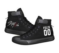 Satdflie Kpop Stray Kids Leinwand Schuhe Sneakers Bang Chan Lee wissen ChangBin Han I.N Felix HyunJin Seungmin Hiphop High-Top Klettverschluss gedruckt Erwachsene Unisex Schuhe, Farbe/7, 39 Größe