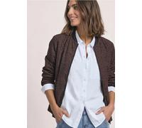Blouson STREET ONE, Damen, Gr. 46, braun (molten earth), Stoff;Satin, Obermaterial: 92% Viskose, 8% Polyester. Futter: 100% Polyester, comfort fit normal, Rundhals, Bündchen, Jacken Blouson, mit allov