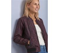 Blouson STREET ONE, Damen, Gr. 42, rustic rouge, Stoff;Satin, Obermaterial: 92% Viskose, 8% Polyester. Futter: 100% Polyester, comfort fit normal, Rundhals, Bündchen, Jacken Blouson, mit allover Leopr