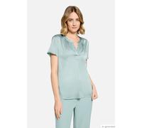 Satinbluse BETTY BARCLAY "Damen kurzarm", Damen, Gr. 40, gray mist, Obermaterial: 97% Polyester, 3% Elasthan, lässig geschnitten normal, V-Ausschnitt, Blusen (28432714-40) gray mist