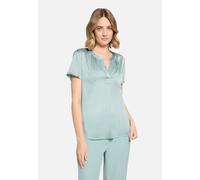 Satinbluse BETTY BARCLAY "Damen kurzarm", Damen, Gr. 44, gray mist, Obermaterial: 97% Polyester, 3% Elasthan, lässig geschnitten normal, V-Ausschnitt, Blusen (28432714-44) gray mist