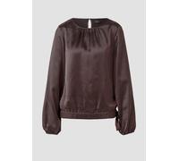 Satin-Bluse mit Binde-Detail am Saum 44 braun 2170963.8944.44
